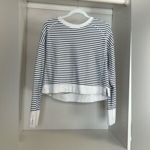 Striped navy and White Women's Top